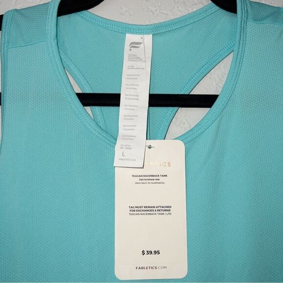 NWT Fabletics Teagan Pool Blue Racerback Tank Size Large - Picture 4 of 6